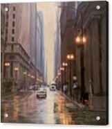 Chicago Rainy Street Acrylic Print