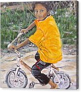Chico Y Bicicleta Acrylic Print