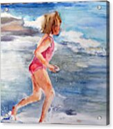 Child Beach Play Acrylic Print