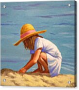 Child Playing In The Sand Acrylic Print