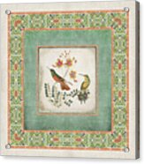 Chinoiserie Vintage Hummingbirds N Flowers 1 Acrylic Print
