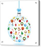 Christmas Bulb Art And Greeting Card Acrylic Print