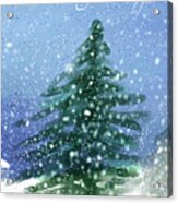 Christmas Tree In The Snow Acrylic Print