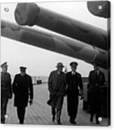 Churchill Aboard The Hms Prince Of Wales, 1941 Acrylic Print