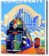 Cincinnati Railway, Trains, Travel Poster Acrylic Print