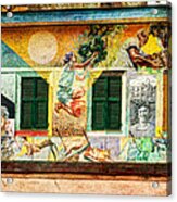Cinque Terre - Homage To The Elders In Riomaggiore - Vintage Version Acrylic Print