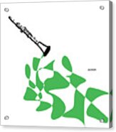 Clarinet In Green Acrylic Print