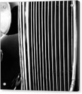 Classic Car Grill Detail Black And White Photograph By Ann Powell Acrylic Print