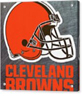 Cleveland Browns On An Abraded Steel Texture Acrylic Print