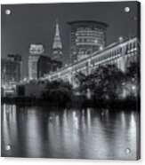 Cleveland Night Skyline Iii Acrylic Print