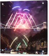 Clifton Suspension Bridge Fireworks Acrylic Print