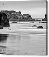 Cloudy Beach Dawn - Oregon Acrylic Print