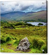 Cloudy Hills And Lake In Ireland Acrylic Print