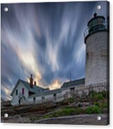 Cloudy Sunset At Pemaquid Point Acrylic Print