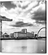 Clyde Arch, Glasgow, Scotland - Black And White Cityscape Photography Acrylic Print