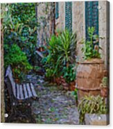 Cobblestone Courtyard Of Tuscany Acrylic Print