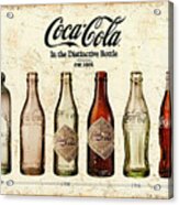 Coca-cola Bottle Evolution Vintage Sign Acrylic Print