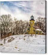 Cold Day At White River Lighthouse Acrylic Print