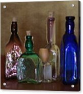 Collection Of Vintage Bottles Photograph Acrylic Print