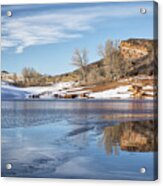 Colorado Mountain Lake In Winter Acrylic Print