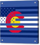 Colorado State Flag Graphic Usa Styling Acrylic Print