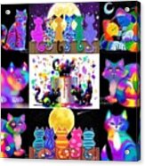 Colorful Cat Collage Acrylic Print