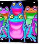 Colorful Froggies Acrylic Print