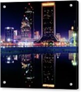 Colorful Night Reflection In Jacksonville Acrylic Print