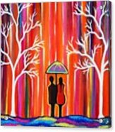 Colors Of Love Romantic Colorful Rainy Painting Acrylic Print