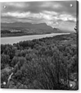 Columbia River Gorge Black And White Acrylic Print