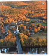 Connecticut Valley Hills And Sunderland Fall Foliage Acrylic Print