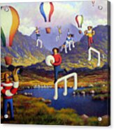 Connemara Landscape With Balloons And Figures Acrylic Print
