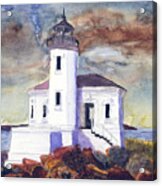 Coquille Lighthouse Watercolor Acrylic Print