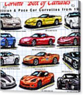 Corvette Box Of Candies - Special Edition And Indy 500 Pace Car Corvettes Acrylic Print