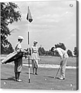 Couple Playing Golf, C.1930s Acrylic Print