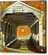 Covered Bridge Impasto Oil Acrylic Print