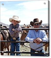 Cowboy Father And Son Acrylic Print