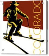 Colorado Cowboy Skier Acrylic Print