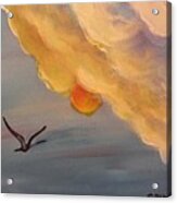 Crane In Flight During A Florida Sunset Acrylic Print