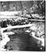 Creek In The Woods In Winter Acrylic Print