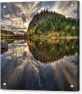 Crescent Lake Golden Hour Hdr Wide Pano Acrylic Print