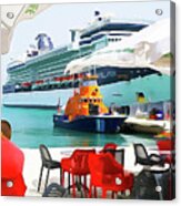 Cruise Ship In Port Acrylic Print