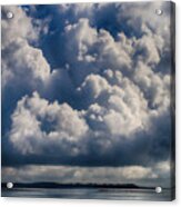 Cumulus Over The River Acrylic Print