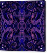 Curves And Lotuses, Abstract Pattern, Ultra-violet Acrylic Print