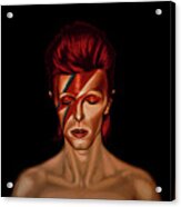David Bowie Aladdin Sane Mixed Media Acrylic Print
