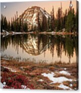 Dawn Reflection In The Uinta Mountains. Acrylic Print