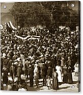 Decorated Grandstand During The Speech By President Theodore  Roosevelt's At Palo Alto  Depot 1903 Acrylic Print