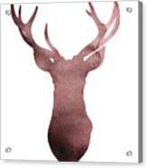 Deer Antlers Silhouette Minimalist Painting Acrylic Print
