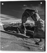 Delicate Arch Utah In Black And White Acrylic Print