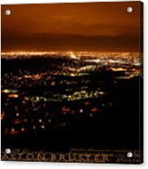 Denver Area At Night From Lookout Mountain Acrylic Print